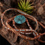 Leather Wrap Bracelet with Huge Ocean Stone Design Wrap Bracelets YGLINE Store 