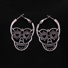 Love Heart Skull Hoop Earrings Hoop Earrings GUVIVI Official Store 