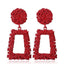 Metal Long Big Drop Earrings Drop Earrings BFH Official Store Red 