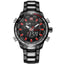 Military LED Display Stainless Steel Quartz Watch For Men Quartz Watches damon zone Store Black Red 