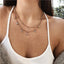 Multilayer Carved Coin Necklace Chain Necklaces AY A Store NJOV85751 