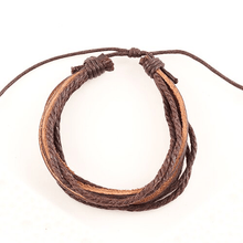Multilayer Leather Handmade Bracelets for Men Wrap Bracelets IF ME Official Store Brown 62GG44