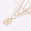 Multilayer Square Rose Pattern Necklace Pendant Necklaces Ingemark Official Store 