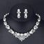 Necklace and Earring Bridal Jewelry Set With Clear Crystal For Women Bridal Jewelry Sets mecresh Official Store Platinum Plated Clear 