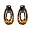 Oval Tortoiseshell Dangle Earrings Drop Earrings onekiss Official Store 10540 