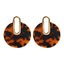 Oval Tortoiseshell Dangle Earrings Drop Earrings onekiss Official Store 10561 