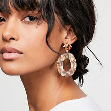 Oval Tortoiseshell Dangle Earrings Drop Earrings onekiss Official Store