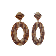Oval Tortoiseshell Dangle Earrings Drop Earrings onekiss Official Store 