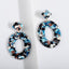 Oval Tortoiseshell Dangle Earrings Drop Earrings onekiss Official Store Blue and black 