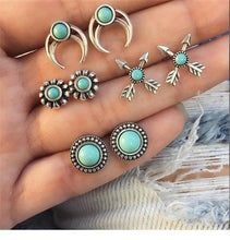 Personality Party Stud Earrings Set Stud Earrings KISSWIFE Official Store Silver15 