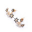 Pin Push Back Stud Earrings For Women With Floral Crystal Top Stud Earrings IFKM Speciality Store Black white 