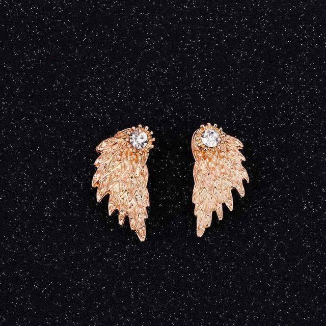 Pin Push Back Stud Earrings For Women With Floral Crystal Top Stud Earrings IFKM Speciality Store Gold color10 