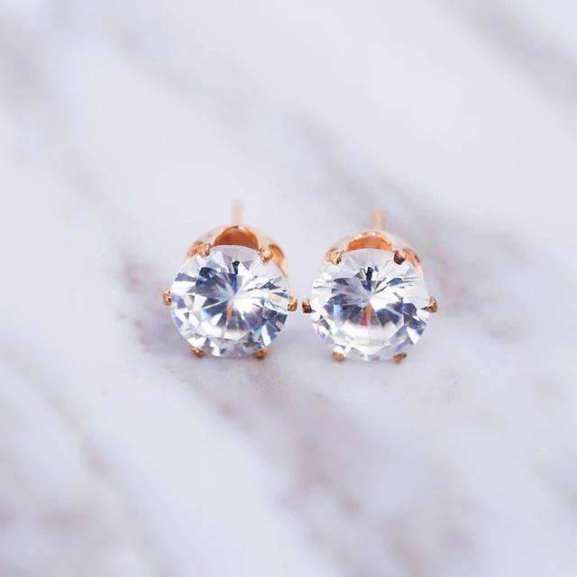 Pin Push Back Stud Earrings For Women With Floral Crystal Top Stud Earrings IFKM Speciality Store Gold color24 