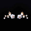Pin Push Back Stud Earrings For Women With Floral Crystal Top Stud Earrings IFKM Speciality Store Gold color6 