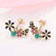 Pin Push Back Stud Earrings For Women With Floral Crystal Top Stud Earrings IFKM Speciality Store Multicolor 