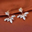 Pin Push Back Stud Earrings For Women With Floral Crystal Top Stud Earrings IFKM Speciality Store Rose gold color19 