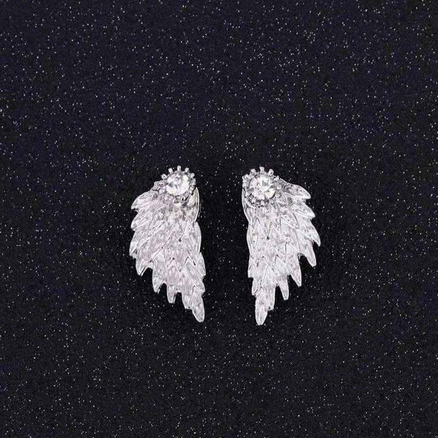 Pin Push Back Stud Earrings For Women With Floral Crystal Top Stud Earrings IFKM Speciality Store Silver color11 