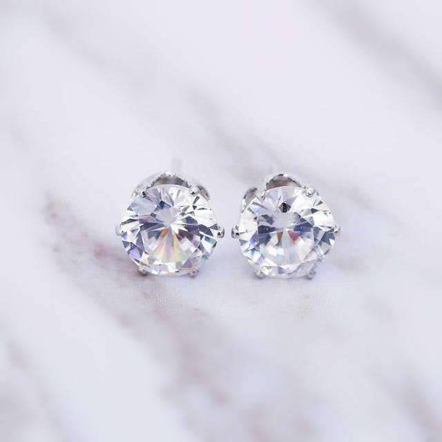 Pin Push Back Stud Earrings For Women With Floral Crystal Top Stud Earrings IFKM Speciality Store Silver color25 