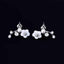 Pin Push Back Stud Earrings For Women With Floral Crystal Top Stud Earrings IFKM Speciality Store Silver color7 