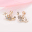 Pin Push Back Stud Earrings For Women With Floral Crystal Top Stud Earrings IFKM Speciality Store White color 