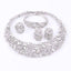 Plant Pattern Crystal Bridal Jewelry Sets For Women Bridal Jewelry Sets Carol Jewelry Silver 