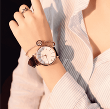 Polygonal Dial Leather Waterproof Bracelet Watch For Women Women's Watches WILLIAN TELL store Brown