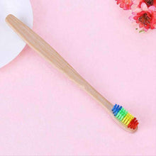 Rainbow Colored Bristle Wooden Toothbrush Oral Hygiene Product Toothbrushes iFashion Beauty