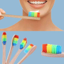 Rainbow Colored Bristle Wooden Toothbrush Oral Hygiene Product Toothbrushes iFashion Beauty