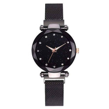Rose Gold Mesh Magnet Buckle Casual Women’s Dress Watch Women's Watches 77 Fashion Black 