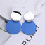 Round Metal Stud Earrings Stud Earrings wproduby Official Store silver blue 