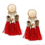 Round Resin Dangle Drop Earrings Drop Earrings Zoeber One Store Red Color 
