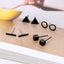 Round Triangle Shaped Stud Earrings Stud Earrings Ana su Store Black 