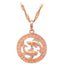 Round Zodiac Golden Necklace Pendant Necklaces ROLILASON Official Store LN454 Pisces 