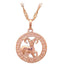 Round Zodiac Golden Necklace Pendant Necklaces ROLILASON Official Store LN455 Aries 