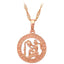 Round Zodiac Golden Necklace Pendant Necklaces ROLILASON Official Store LN456 Aquarius 