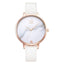 Shock Resistant Leather Quartz Strap Watch Women's Watches shengke Official Store white 