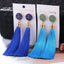 Silk Fabric Long Drop Earrings