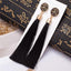 Silk Fabric Long Drop Earrings Drop Earrings HOCOLE Official Store black 