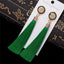 Silk Fabric Long Drop Earrings Drop Earrings HOCOLE Official Store green 2 