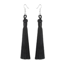 Silk Fabric Long Fringe Earrings Drop Earrings LOVBEAFAS Official Store 
