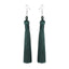 Silk Fabric Long Fringe Earrings Drop Earrings LOVBEAFAS Official Store Blackish Green 