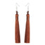 Silk Fabric Long Fringe Earrings Drop Earrings LOVBEAFAS Official Store Brown 