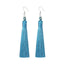 Silk Fabric Long Fringe Earrings Drop Earrings LOVBEAFAS Official Store Darkturquoise 