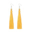 Silk Fabric Long Fringe Earrings Drop Earrings LOVBEAFAS Official Store Gold Yellow 