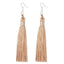 Silk Fabric Long Fringe Earrings Drop Earrings LOVBEAFAS Official Store Khaki 