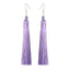 Silk Fabric Long Fringe Earrings Drop Earrings LOVBEAFAS Official Store Mediumpurple 