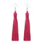 Silk Fabric Long Fringe Earrings Drop Earrings LOVBEAFAS Official Store Rose 