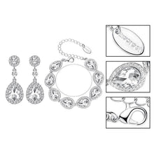 Silver Color Jewelry Sets with Teardrop Design Bridal Jewelry Sets mecresh Official Store 