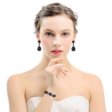 Silver Color Jewelry Sets with Teardrop Design Bridal Jewelry Sets mecresh Official Store All black 