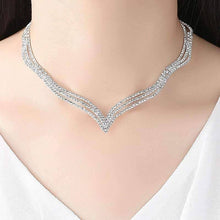 Silver Color Rhinestone Crystal Bridal Jewelry Sets For Women Bridal Jewelry Sets mecresh Official Store 